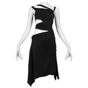 Gucci Black Asymmetrical Cut-Out Dress